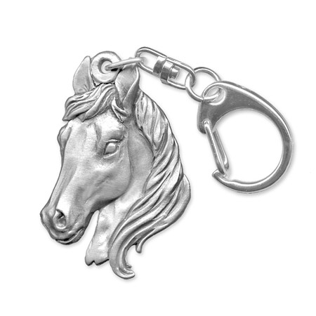 Pewter Horse Head Key Ring - 6103KP - Click Image to Close